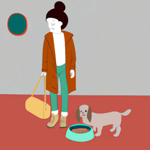 תמונה של בעלת חיית מחמד שומרת על שגרת האכלה עם הכלב שלה לאחר שחזרה מהפנסיון