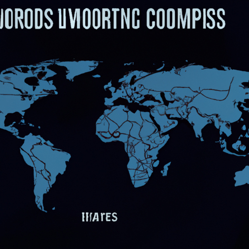 מפת עולם המדגישה מדינות עם רוב אולפני ההקלטות